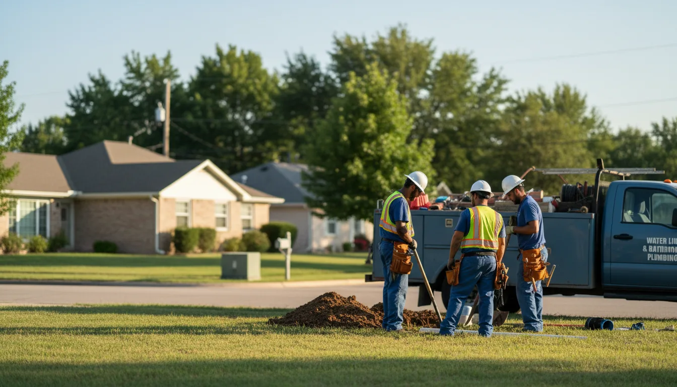 Residential water line and bathroom plumbing service in Midlothian, TX